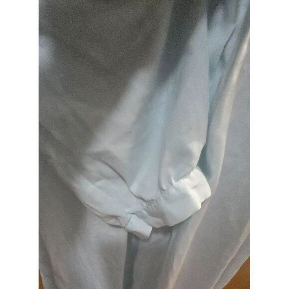 Vintage Light Blue Embroidered Long Sleeve Nightgown With Floral Design And Plea - Picture 7 of 9